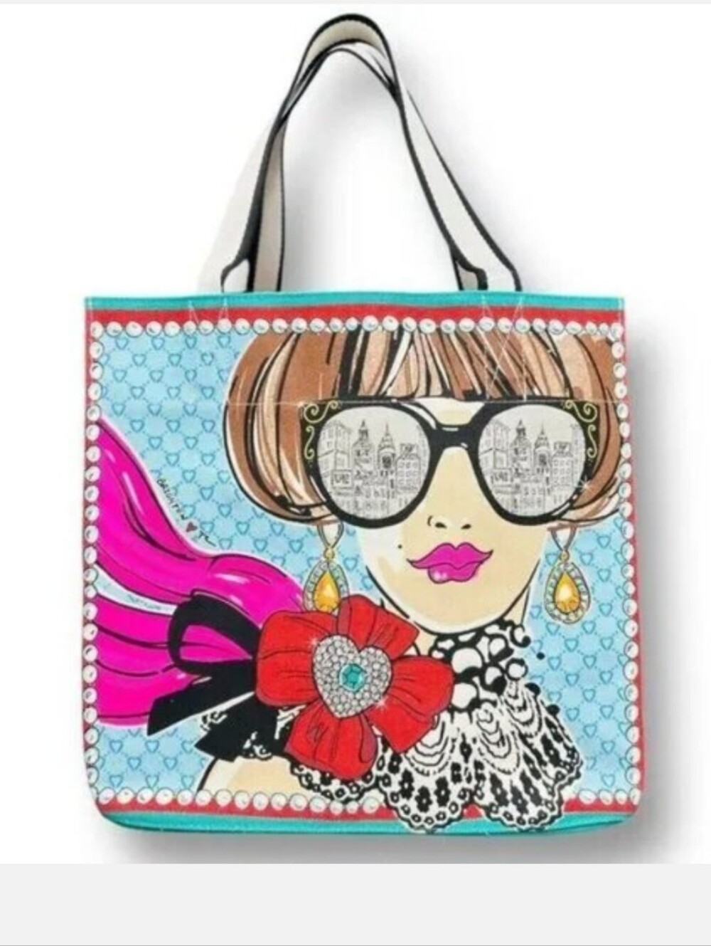Brighton Sparkle & Shine Tom Clancy Canvas Bright Graphic Print NWT $150